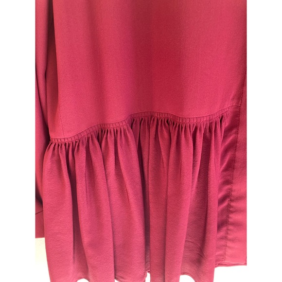 Stella McCartney Silk Button-up Blouse ~ Magenta Pink Ruffle Pocket ~ Sz 46 - Picture 7 of 9